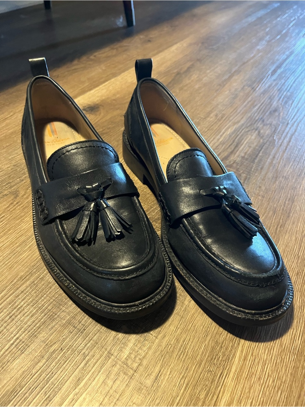 Sam Edelman Black Leather Tassel Loafers - Classic Women's Flats - Picture 2 of 6